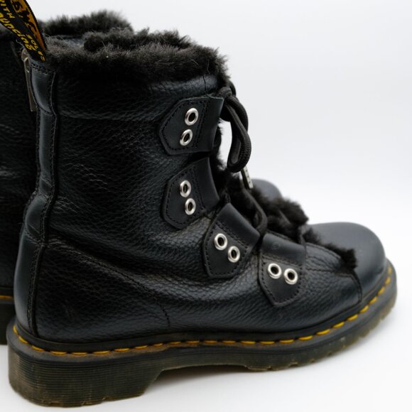 Dr. Martens 1460 Faux Fur Lined Leather Lace Up Boots - Picture 4 of 6
